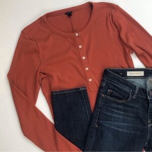 J. Crew Rust Henley Top
